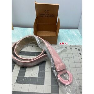 Pink Belt with‎ Unique Woven Buckle Trendy Fashion Accessory for Women